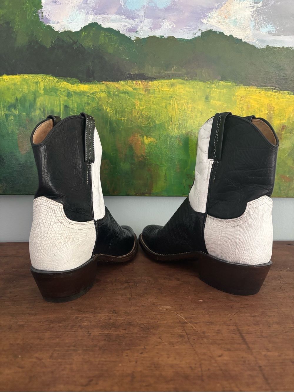 Rare Ltd.Edition Lucchese x Nick Fouquet Marfa Black Lizard Western Boots Sz 8 - Picture 3 of 9